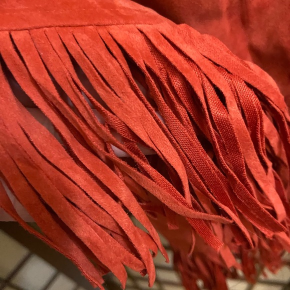 Canyon Road red fringe hem western maxi skirt. Size 2x. Front criss cross is off - Picture 5 of 9